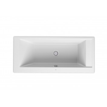 Bathtub rectangular Roca Spiro, 170x75cm, Stonex, with shelf for battery, white 