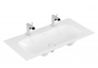 Vanity washbasin Villeroy&Boch Finion 1000x500 mm without overflow, do dwóch armatur 1-otworowych, Stone White CeramicPlus
