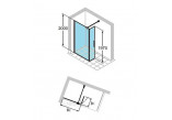 Huppe Walk-in Design Pure 130 chrome glass transparent Anti Plaque