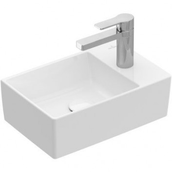 Countertop washbasin Villeroy&Boch Momento 2.0, 40x26cm, rectangular, without overflow, battery hole, Weiss Alpin