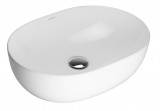 Countertop washbasin Oltens Hamnes Thin, 49,5x39,5cm, oval, without overflow, powłoka SmartClean, white
