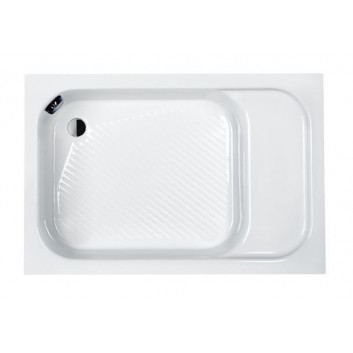 Shower tray rectangular Sanplast Classic B/CL 80x120x15+STB biew, 80x120cm, acrylic, white