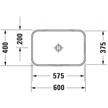 Countertop washbasin Duravit Happy D.2, 60x46xm, overflow, 1 battery hole, zawór Push-Open, powłoka WonderGliss, white