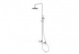 Shower set Kohlman Axel, thermostatic, wall mounted, round overhead shower 20 cm - chrome