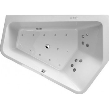 Corner bathtub Duravit Paiova 5, 190x140cm, right, acrylic, bezszwowa obudowa, white alpin