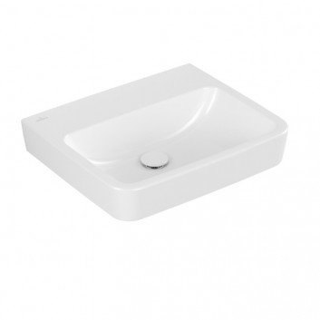 Wall-hung washbasin Villeroy & Boch O.novo, 55x46cm, z overflow, battery hole, Weiss Alpin AntiBac CeramicPlus