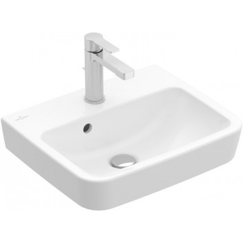 Countertop washbasin Villeroy & Boch O.novo, 55x46cm, z overflow, battery hole, Weiss Alpin