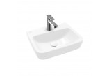 Countertop washbasin Villeroy & Boch O.novo, 45x37cm, z overflow, battery hole, Weiss Alpin