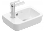 Small wall-hung washbasin Villeroy&Boch O.novo, 36x25cm, z overflow, battery hole, AntiBac, CeramicPlus, Weiss Alpin