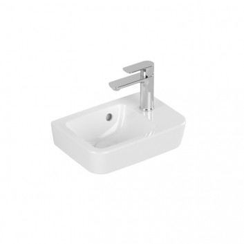 Small wall-hung washbasin Villeroy&Boch O.novo, 36x25cm, z overflow, battery hole, Weiss Alpin