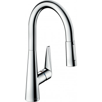 Kitchen faucet Hansgrohe Talis M54, single lever, height 435mm, pull-out spray, 1jet, sBox, chrome