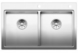 Zlewozmywak Blanco Claron 400/400-IF/A, 88,5x51cm, system drain inFino, dwie komory, stainless steel, polished