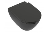 Bowl Villeroy & Boch Subway 2.0 hanging 375x565 mm, bezrantowa, CeramicPlus + soft-close WC seat - black mat