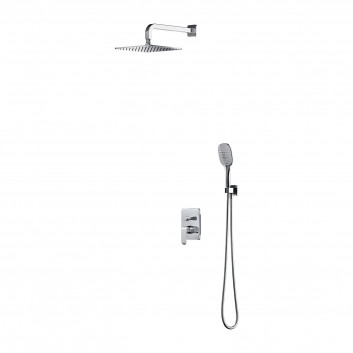 Shower system Omnires Sacramento, wall mounted, 2 wyjścia wody, overhead shower 25x25cm, handshower 3-functional, chrome