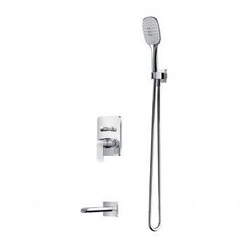 Shower system Omnires Sacramento, concealed, 2 wyjścia wody, overhead shower 25x25cm, handshower 3-functional, chrome