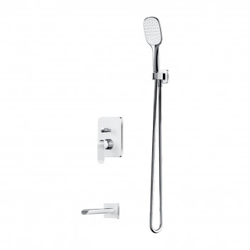 Shower system Omnires Sacramento, concealed, 2 wyjścia wody, overhead shower 25x25cm, handshower 3-functional, chrome