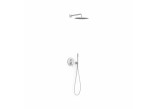 Shower set Tres Study-Exclusive, concealed, with mixer Rapid-Box and rainfall, 2 wyjścia wody, black mat