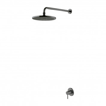 Shower system Omnires Y, concealed, 2 wyjścia wody, overhead shower 25cm, handshower 1-functional, grafit