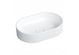 Countertop washbasin Omnires Shell M+, 60x35cm, without overflow, white shine