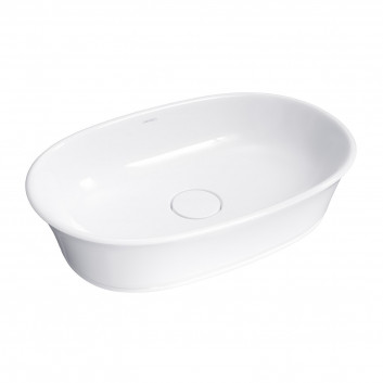 Countertop washbasin Omnires Ovo M+, 55x36cm, without overflow, white shine