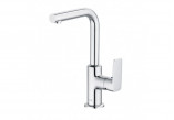 Washbasin faucet Kludi Pure&Style, standing, sterowanie boczne, height 245mm, obracana spout, with overflow, chrome