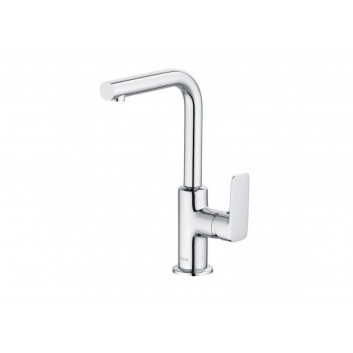 Washbasin faucet Kludi Pure&Style, standing, sterowanie boczne, height 245mm, obracana spout, without outflow set, chrome