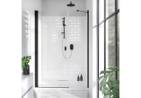 NA WYMIAR Door shower for recess installation Radaway Nes Black DWS 1260 mm (regulacja w zakresie 1240-1270 mm), left, glass transparent, montaż na płytki - black profil