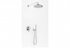Shower set Kohlman Axel, concealed, 2 wyjścia wody, overhead shower 20cm, handshower 1-functional, chrome