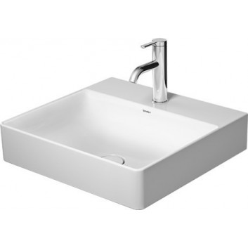Vanity washbasin polished Duravit DuraSquare, 80x47, without tap hole, white