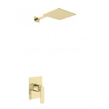 Concealed shower set Kohlman Experience Gold, with head shower okrągłą 25cm, gold shine