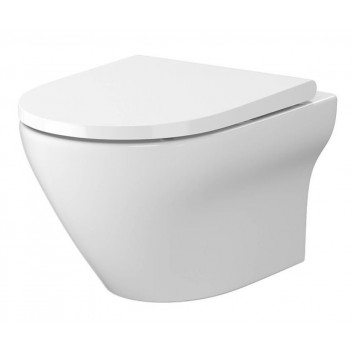 Toilet seat Cersanit Larga Oval Slim Wrap, with soft closing, szybkie wypinanie, white