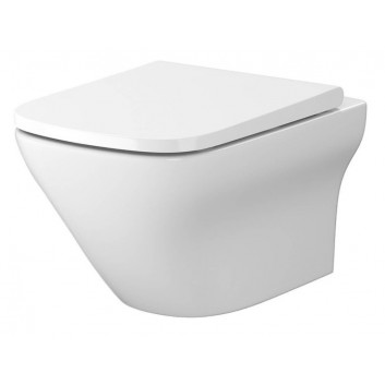 Set B331 Wall-hung WC Cersanit Larga Oval with seat Slim Wrap, 52x36cm, CleanOn, white