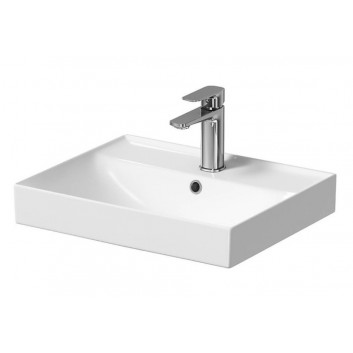 Vanity washbasin Cersanit Larga, 100x46cm, z overflow, battery hole, white