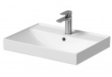 Vanity washbasin Cersanit Larga, 60,5x45,5cm, z overflow, battery hole, white