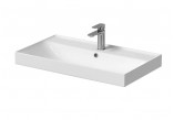 Vanity washbasin Cersanit Larga, 60,5x45,5cm, z overflow, battery hole, white