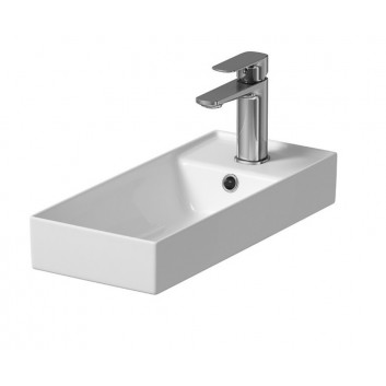 Vanity washbasin Cersanit Larga, 61x46cm, z overflow, battery hole, white