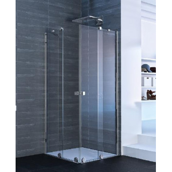 Door sliding Huppe Xtensa Pure Walk-In 1201 - 1400 mm, right, 1-piece, el. stały, transparent Anti-Plaque - Black Edition