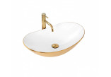 Countertop washbasin Rea Royal White Gold, 62,5x36cm, without overflow, white/gold
