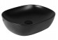 Countertop washbasin Oltens Hamnes, 49x39,5cm, without overflow, oval, powłoka SmartClean, black mat