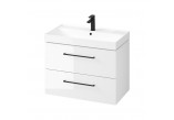 Cabinet vanity Cersanit Larga, 80cm, 2 szuflady, white