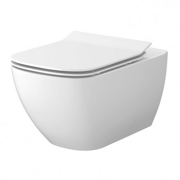 Set B245, Wall-hung WC WC Cersanit Virgo, 56x36cm, CleanOn, with seat slim wolnoopadającą, white