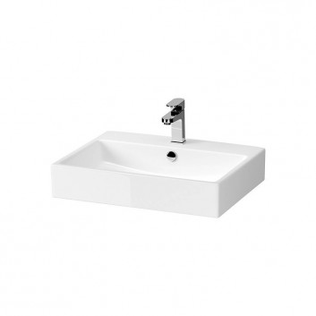 Vanity washbasin Cersanit Larga, 81x46cm, z overflow, battery hole, white