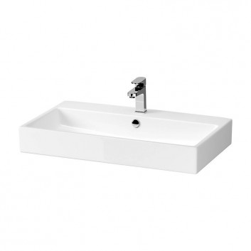 Vanity washbasin Cersanit Virgo, 60x46cm, z overflow, battery hole, white