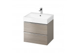 Cabinet vanity Cersanit Virgo, 60cm, 2 szuflady, chrome uchwyty, szary