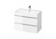 Cabinet vanity Cersanit Virgo, 60cm, 2 szuflady, chrome uchwyty, white