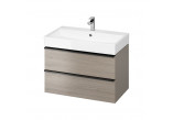 Cabinet vanity Cersanit Virgo, 60cm, 2 szuflady, chrome uchwyty, white