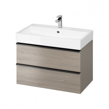 Cabinet vanity Cersanit Virgo, 60cm, 2 szuflady, chrome uchwyty, white