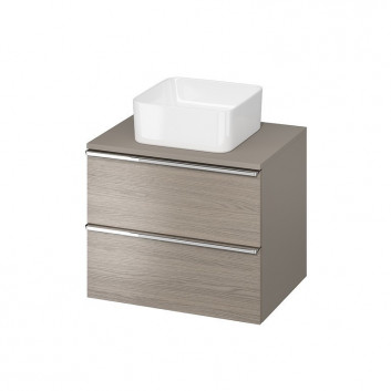 Cabinet vanity Cersanit Virgo, 60cm, 2 szuflady, chrome uchwyty, white