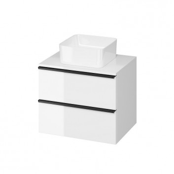 Cabinet vanity Cersanit Virgo, 60cm, 2 szuflady, chrome uchwyty, white