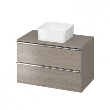 Cabinet vanity with top Cersanit Virgo, 60cm, 2 szuflady, chrome uchwyty, white